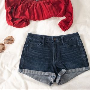 Hollister Hi Rise Dark Wash Shorts - Sz 5 - EUC